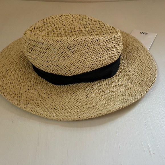 NWT BTB Los Angeles ASHER STRAW HAT Natural $88 Classic Floppy Women’s SMALL - Picture 3 of 3